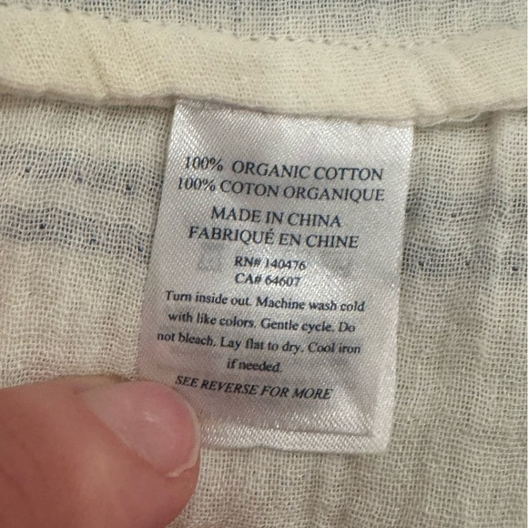 Faherty Dream Gauze Organic Cotton Iris In Cream Tidal Wave Dobby Dress Medium - Picture 11 of 11
